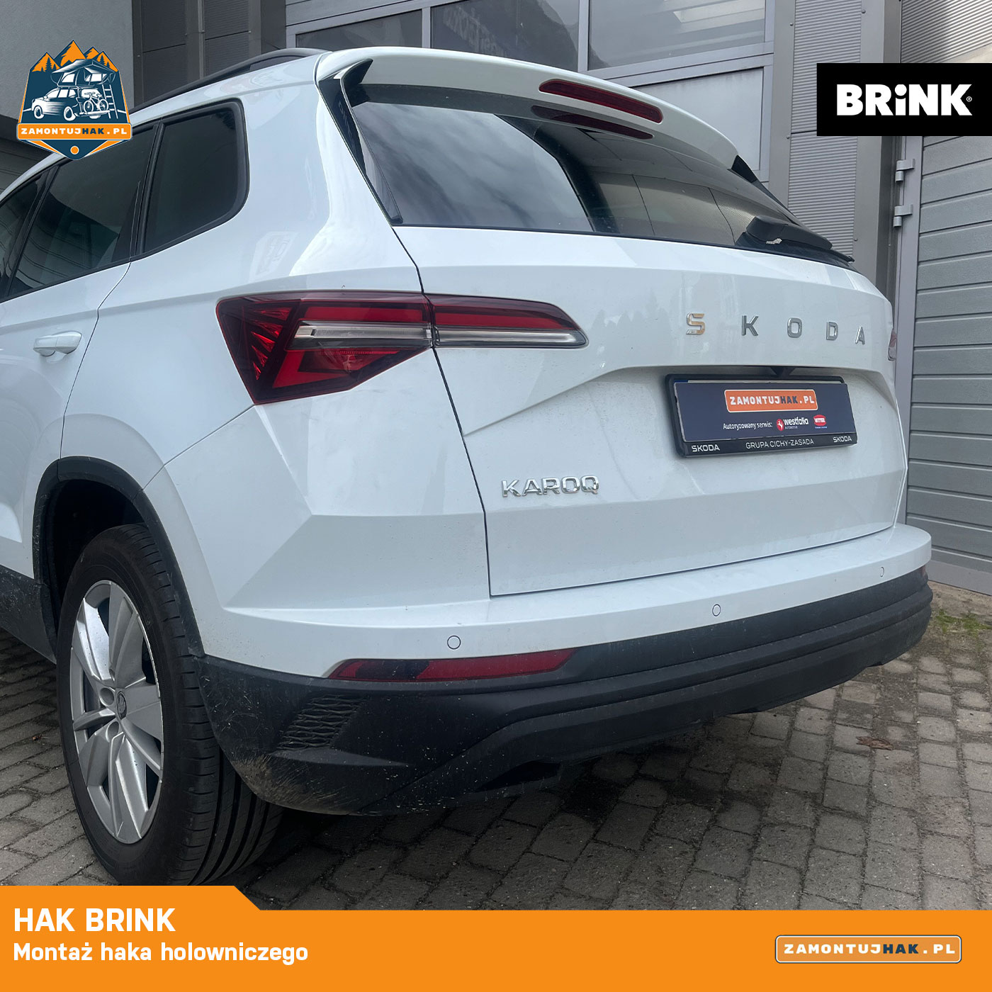 Skoda Karoq bez widocznej kuli haka po demontażu elementu wypinanego